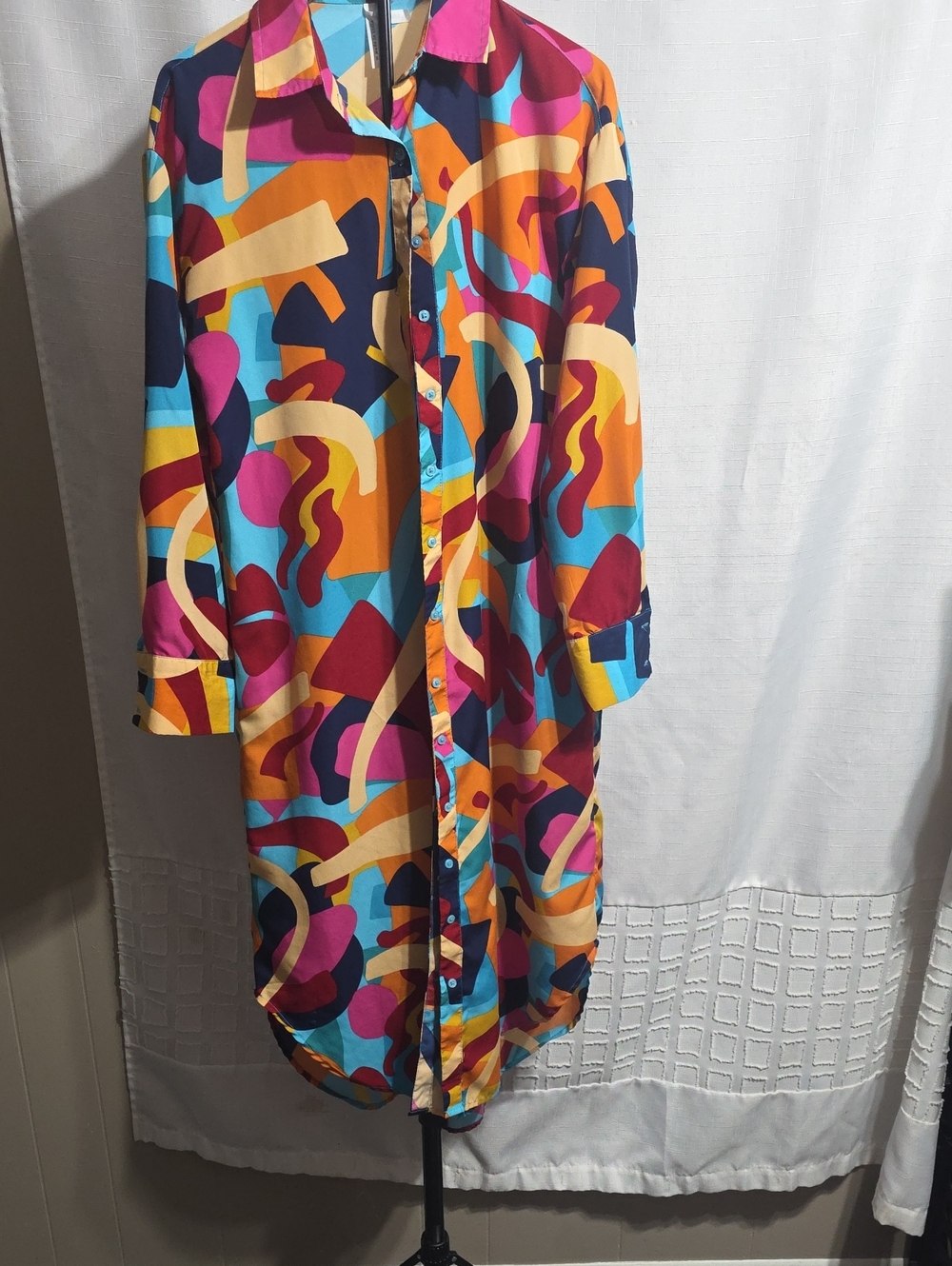 Live For Truth Sz S Vibrant Abstract Print Long Sleeve Dress -